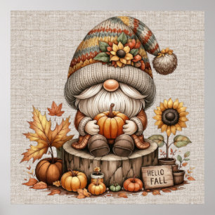 Affiche Automne Gnome
