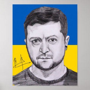Affiche avec autographe de Zelensky