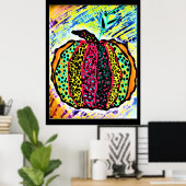 Affiche avec citrouille abstraite (Bureau à domicile)