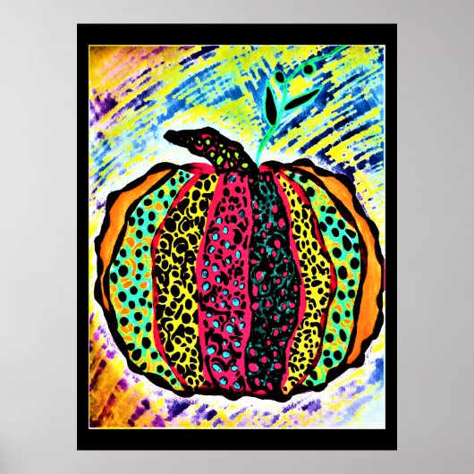 Affiche avec citrouille abstraite (Devant)