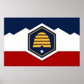 Affiche avec drapeau de l'Utah, États-Unis (Devant)