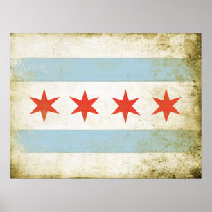 Affiche avec la copie affligée de drapeau de