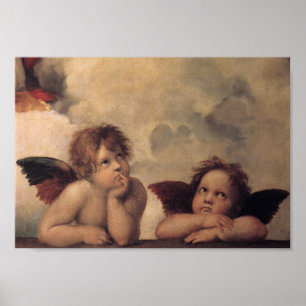 Affiche avec la peinture d'anges
