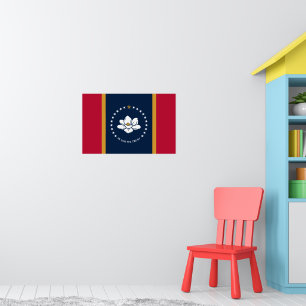 Affiche avec le drapeau de l'État du Mississippi,