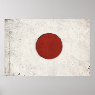 Affiche avec le drapeau vintage sale du Japon