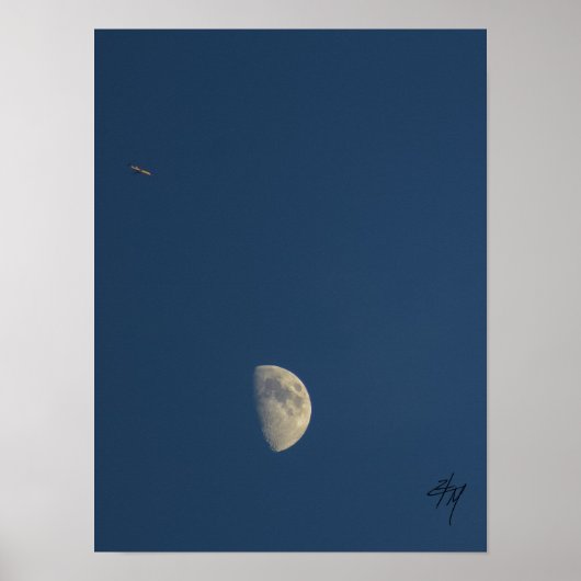 Affiche avion et lune (Devant)