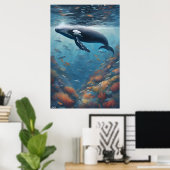 Affiche | Baleine à bosse | Art (Bureau à domicile)