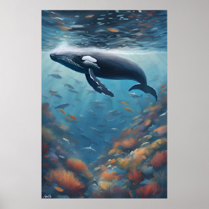 Affiche   Baleine à bosse   Art