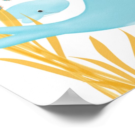 Affiche baleine dans l'océan (Coin)