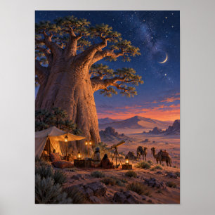 Affiche Baobab Stargazer Caravan Twilight 12x16