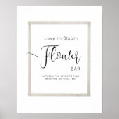 Affiche BAR À FLEURS pour douches de mariée. (Devant)