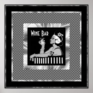 Affiche Bar à vin vintage Art Déco