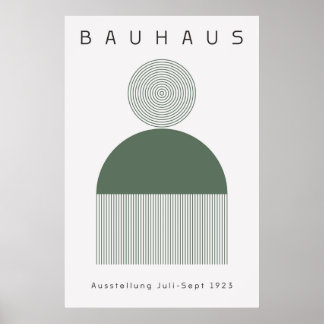 Affiche Bauhaus Vert Sauge