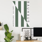 Affiche Bauhaus Vert Sauge (Bureau à domicile)
