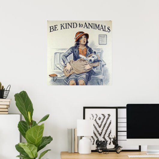 Affiche Be Kind To Animals (Bureau à domicile)