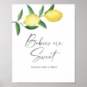 Affiche bébé agrumes citron - les bébés sont doux