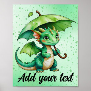 Affiche bébé dragon 8x10