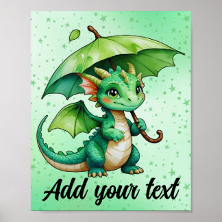 Affiche bébé dragon 8x10