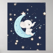 Affiche Bébé Éléphant Pêchant Les Étoiles (Devant)