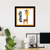 Affiche Bébé Enfants Animaux Safari Girafe Mignon (Bureau à domicile)