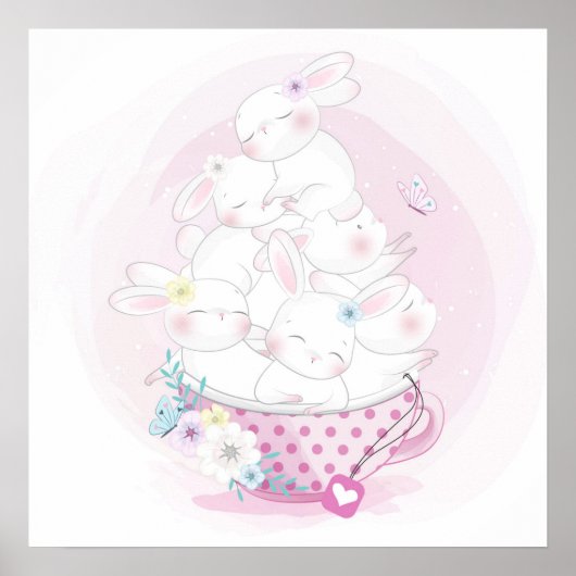 Affiche bébé lapin (Devant)