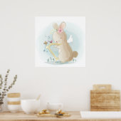 Affiche bébé lapin (Cuisine)