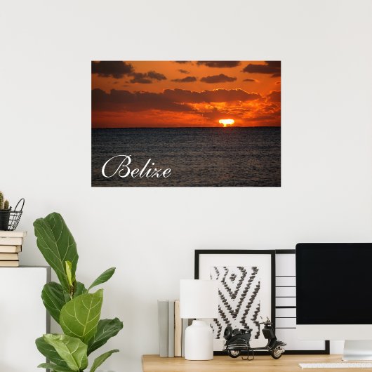 Affiche Belize Sunrise2 (Bureau à domicile)