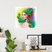 affiche Belle Ressort mode femme Peacock (Bureau à domicile)