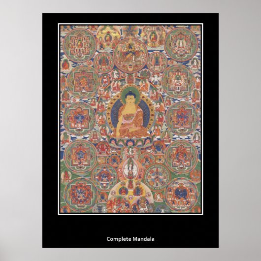 Affiche bhoutanaise complète Mandala XIXe siècle (Devant)