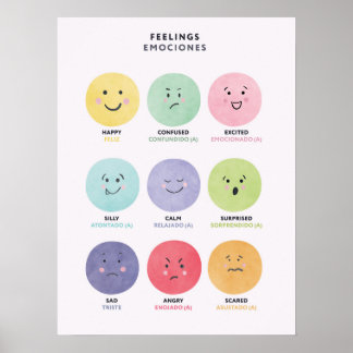 Affiche bilingue en espagnol pour enfants sur les
