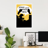 Affiche Black Panther À bas la blancheur ! (Bureau à domicile)