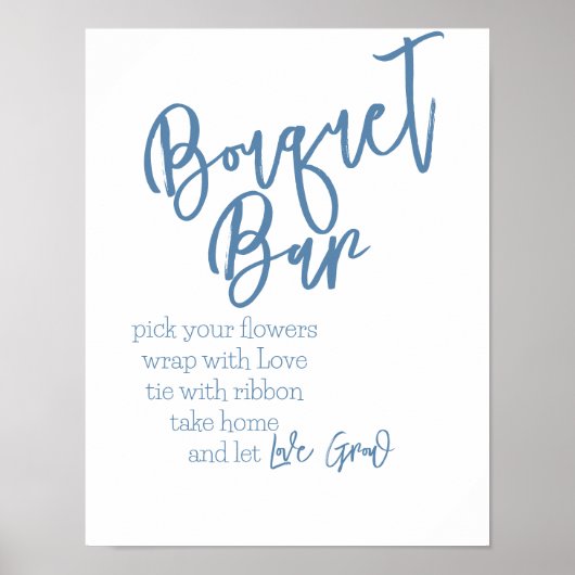 Affiche Bleu Poussiéreux du Bar de Bouquet (Devant)