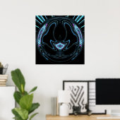 Affiche bleue de planète (Bureau à domicile)