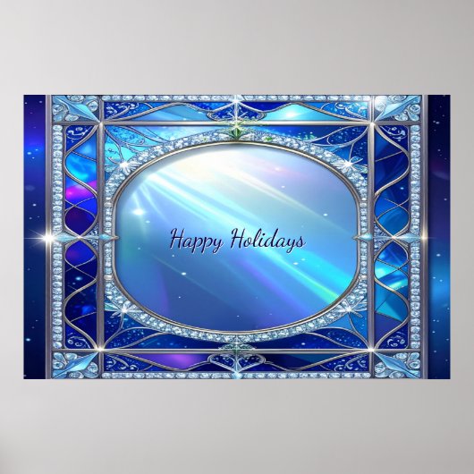 Affiche bleue décorative (Devant)