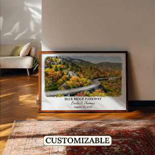 Affiche Blue Ridge Parkway Caroline du Nord, Aquar