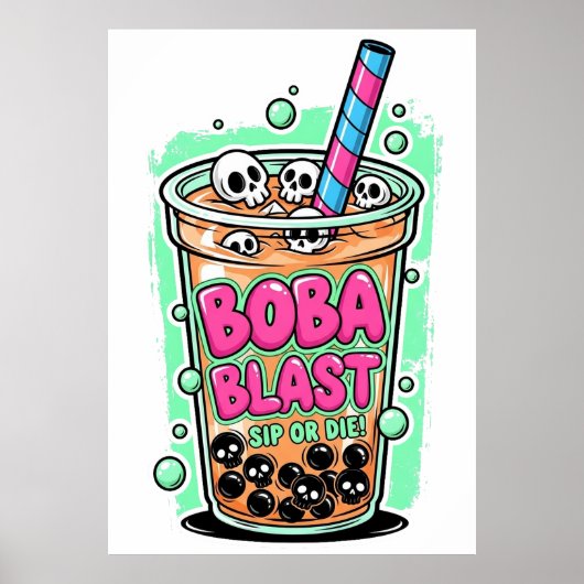 Affiche Boba Blast – Sip or Die! (Devant)