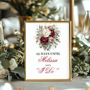 Affiche Bohemian Blush Burgundy Dais Until I Do