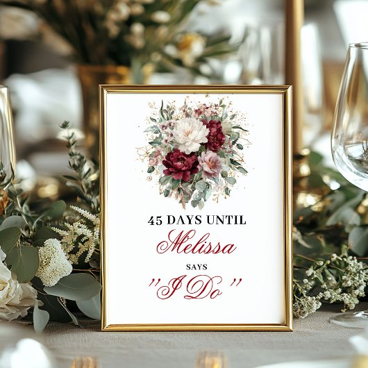 Affiche Bohemian Blush Burgundy Dais Until I Do