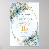 Affiche Boho Floral Verdure Or 16 Ans Douce (Devant)