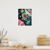 Affiche Boho Illustration Lion dans l'Espace (Cuisine)