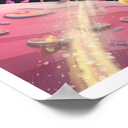 Affiche Boho Illustration Lion dans l'Espace (Coin)