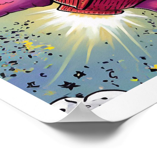 Affiche Boho Illustration Paresseux dans l'Espace (Coin)