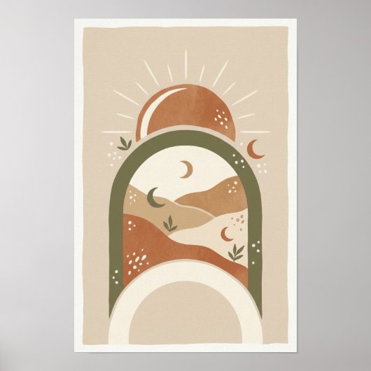 Affiche Boho Soleil et Arches (Devant)