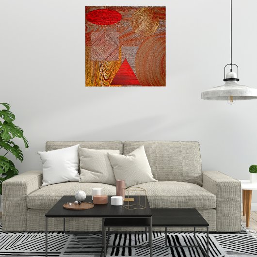 Affiche Bois - formes géométriques turées