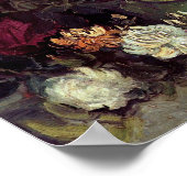Affiche Bol de Van Gogh avec pivoines et roses (Coin)
