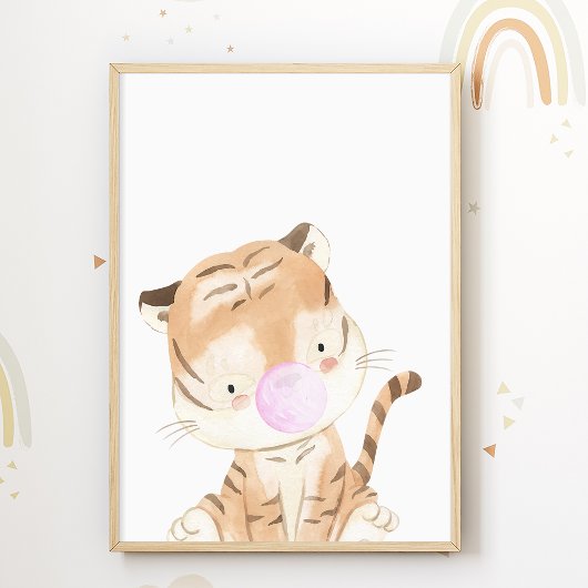 Affiche Bonbon Chewing-Gum Tigre Impression Chambr