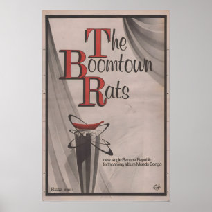 Affiche BOOMTOWN RATS - 1980 org. NME - Banana
