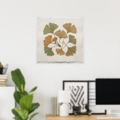 Affiche botanique de feuille de Ginkgo (Bureau à domicile)