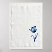 Affiche botanique de fleur sauvage bleue (Devant)