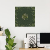 Affiche botanique de mandala de mousse et de liche (Bureau à domicile)
